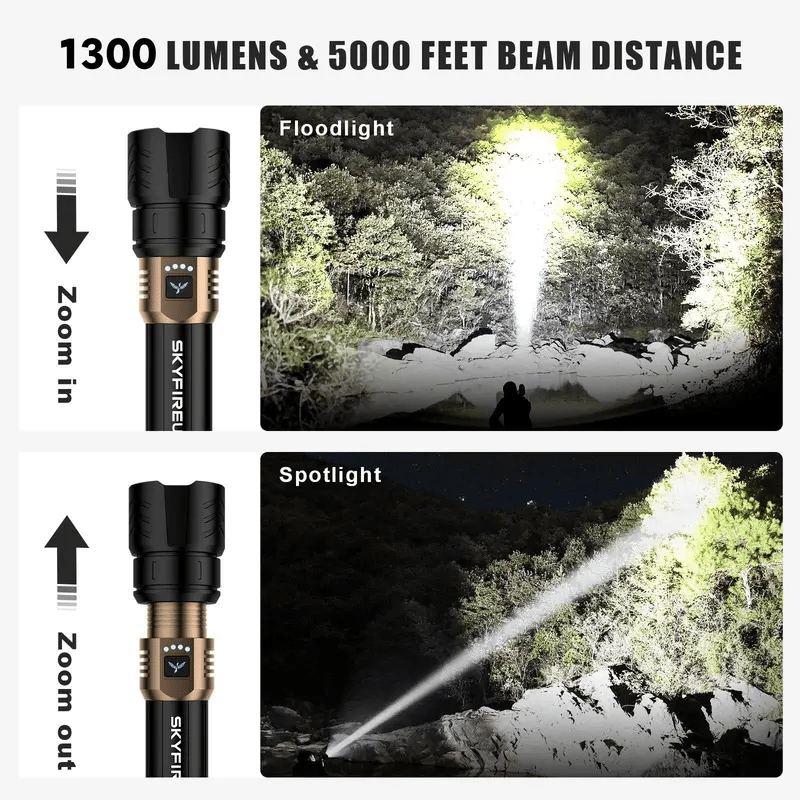 SKYFIRE 1097 Taschenlampe, starkes Licht, ultrahell, für Outdoor-Camping, Zuhause, große Reichweite, tragbar, ultralange Ausdauerbeleuchtung