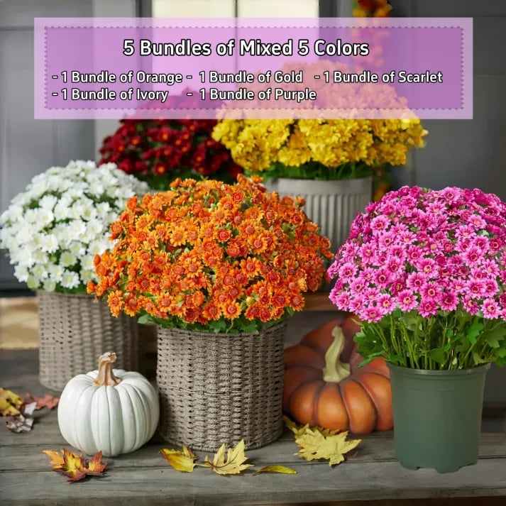 š„Letzter Tag! Nur 3⬠pro Stück ā Künstliche Gartenblumen āSunset Mumsā ā UV-bestƤndig, wasserfest und windfest