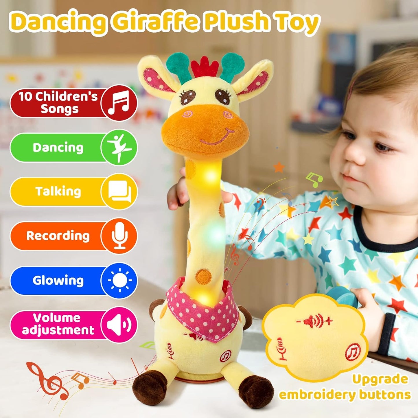🎉 Bestseller-Musical-Giraffen-Spielzeug – singt, tanzt und wiederholt, was Sie sagen! 🦒🎵🗣️