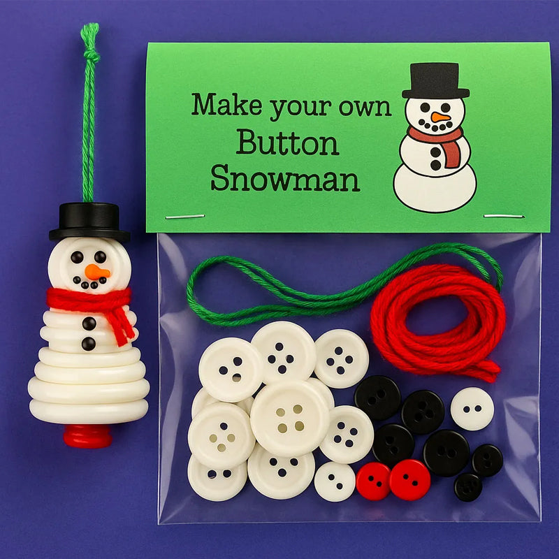 ☃️ DIY-knapp snögubbe ornament kit