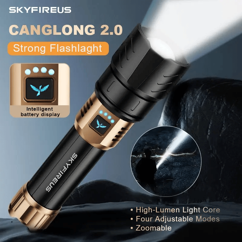 SKYFIRE 1097 Taschenlampe, starkes Licht, ultrahell, für Outdoor-Camping, Zuhause, große Reichweite, tragbar, ultralange Ausdauerbeleuchtung