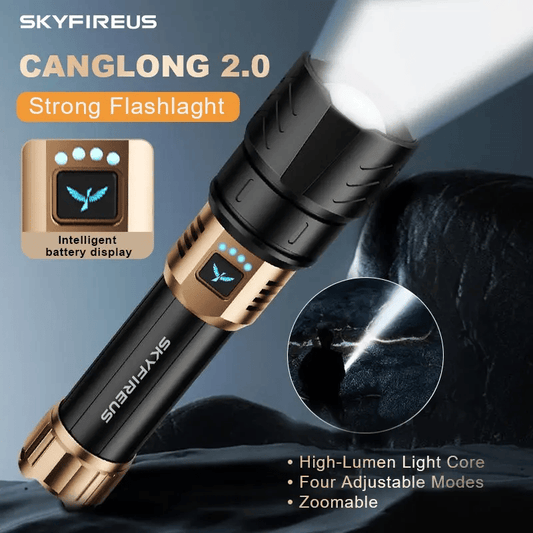 SKYFIRE 1097 Taschenlampe, starkes Licht, ultrahell, für Outdoor-Camping, Zuhause, große Reichweite, tragbar, ultralange Ausdauerbeleuchtung
