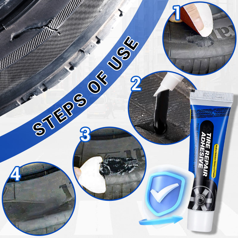 🎁 KAUFEN SIE 1, ERHALTEN SIE 1 GRATIS! 🔧🚗 Wetterfester, wasserfester, flexibler Reifenreparaturkleber